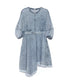 Washed Denim Belted Flare Dress